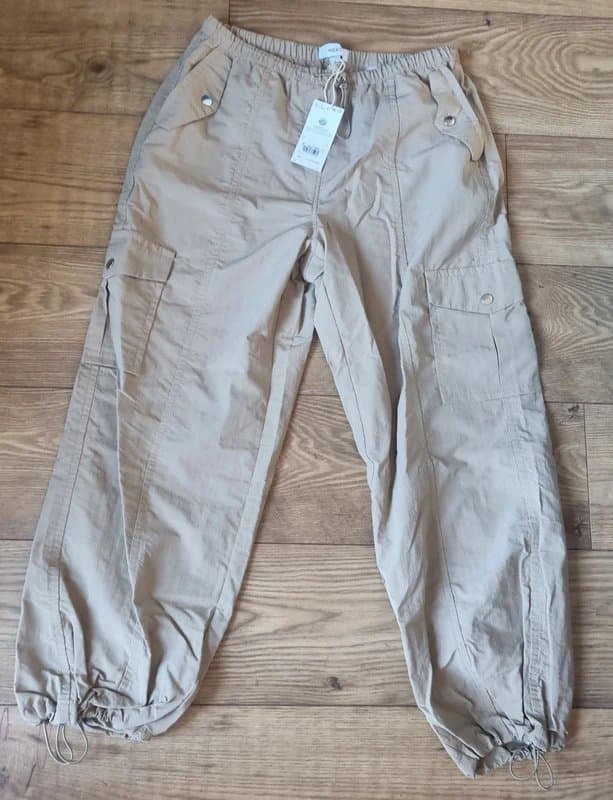 Next Beige cargo tie waist tie ankle