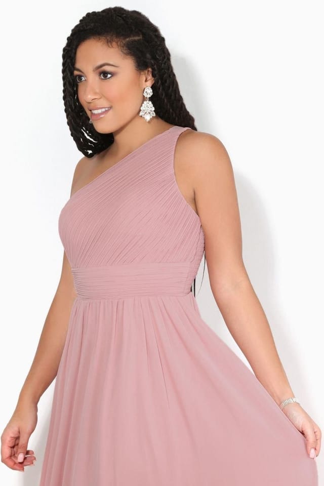 KRISP KRISP Women's One Shoulder Evening Maxi Dress in Dark Pink - 2