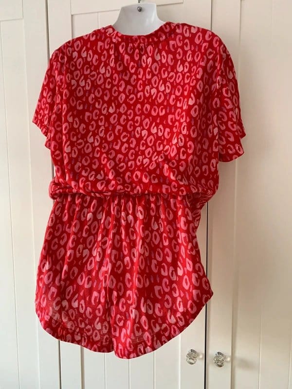 Never Fully Dressed Red & Pink Jersey Co-ord Set Size 10