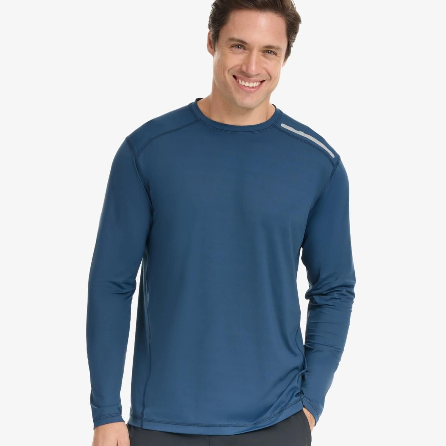 BloqUV Men's Mid Blue Long Sleeve Sun Protection Top