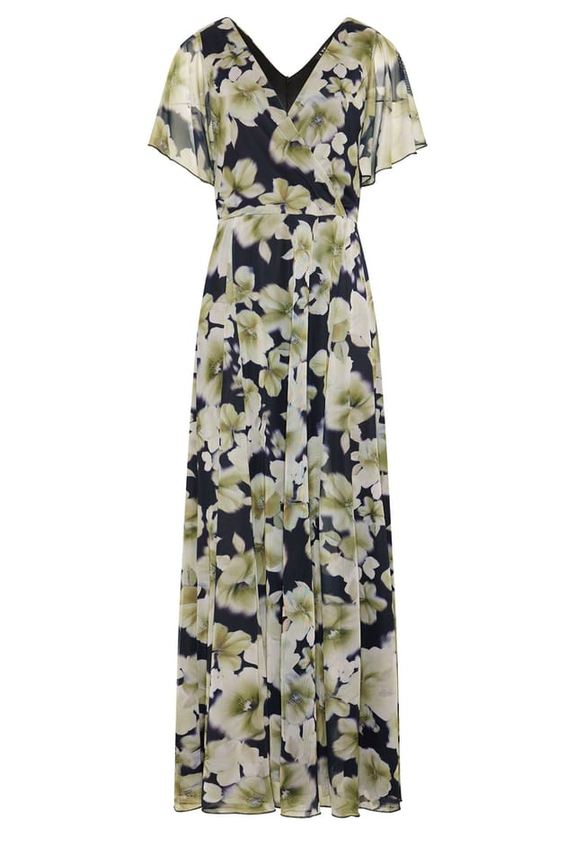 Long Tall Sally Long Tall Sally Women's Tall Floral Mesh Maxi Dress in Black - 2