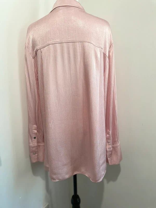 Mint Velvet Mint Velvet Pink Oversized cuff Textured shirt - Size S (10-12)