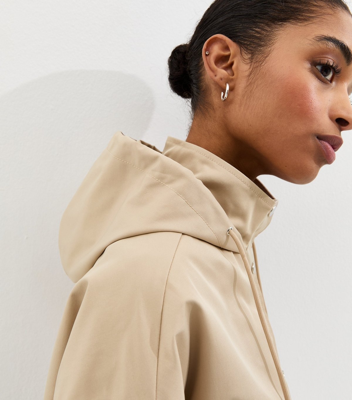 New Look Women's Stone Hybrid Short Rain Jacket New Look - 2