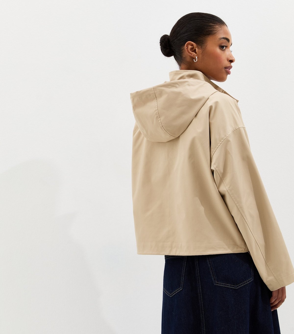 New Look Women's Stone Hybrid Short Rain Jacket New Look - 4