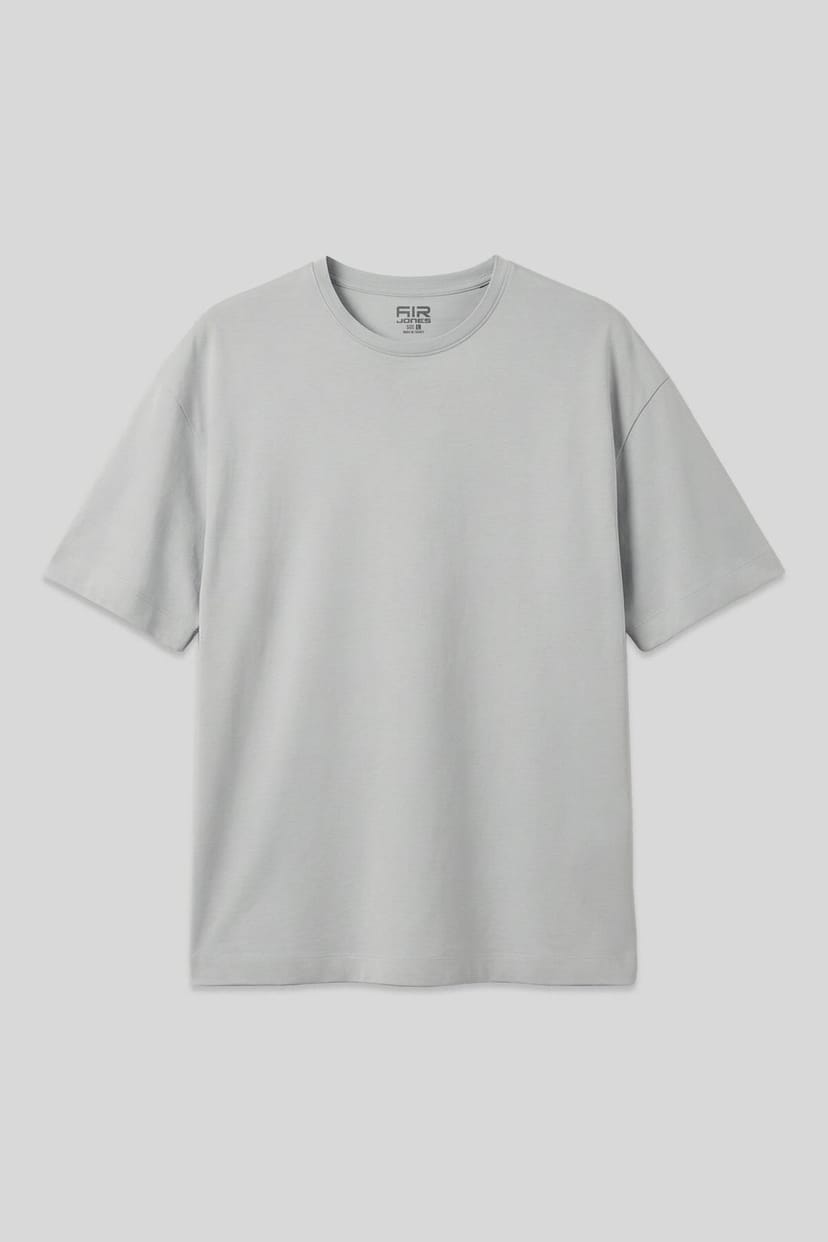 Tommy Life Tommy Life Men's Oversized Cotton Crew Neck T-Shirt in Light Grey - 1