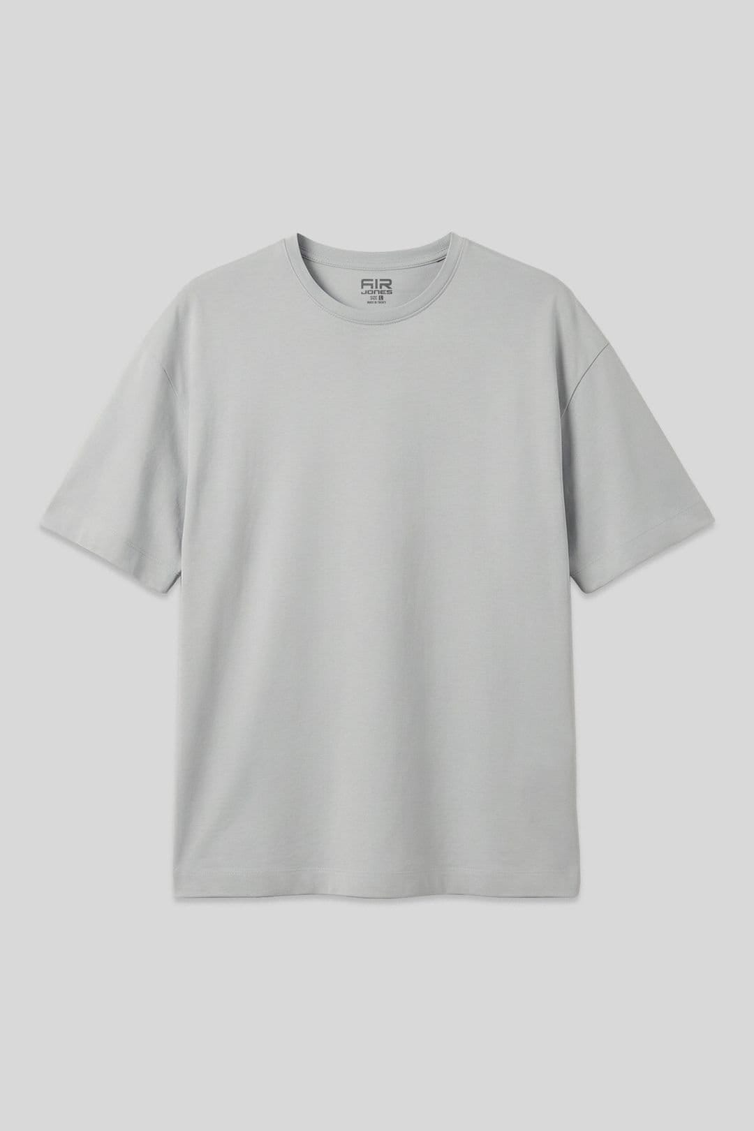 Tommy Life Men's Oversized Cotton Crew Neck T-Shirt in Light Grey