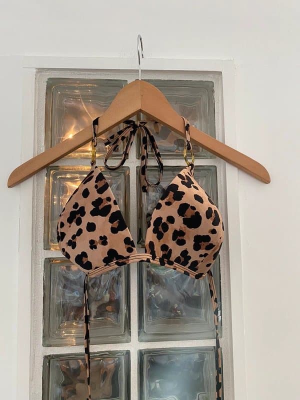 ASOS Leopard print bikini top