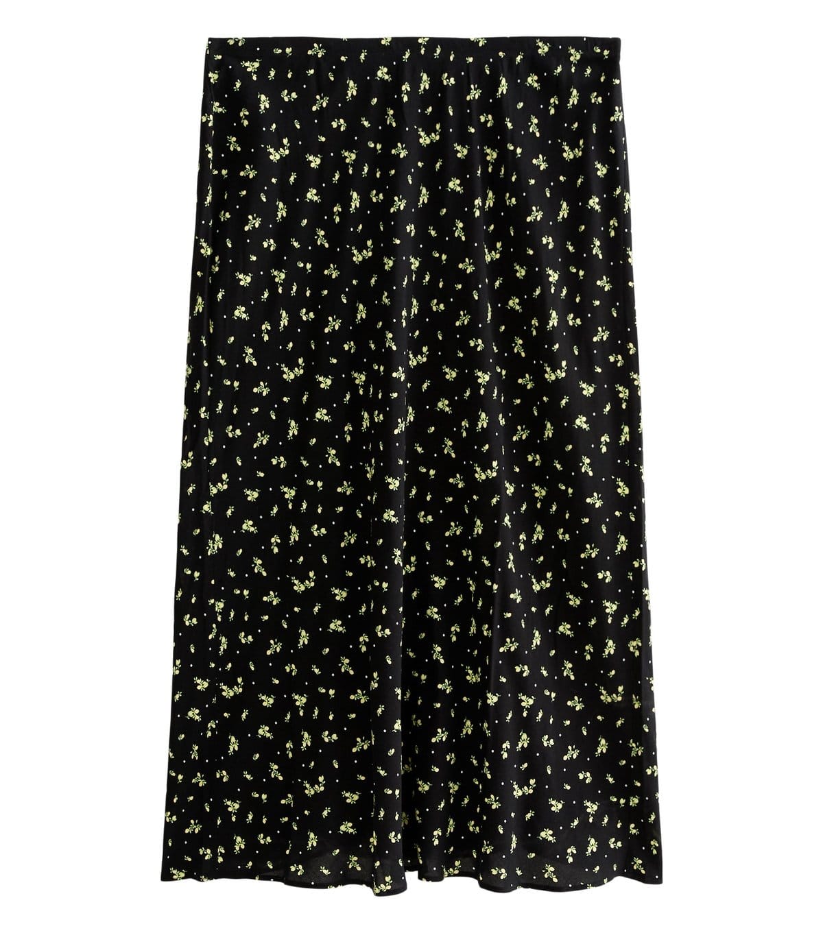 New Look Women's Plus Size Black Ditsy Floral Bias Cut Midi Skirt Curves New Look - 1