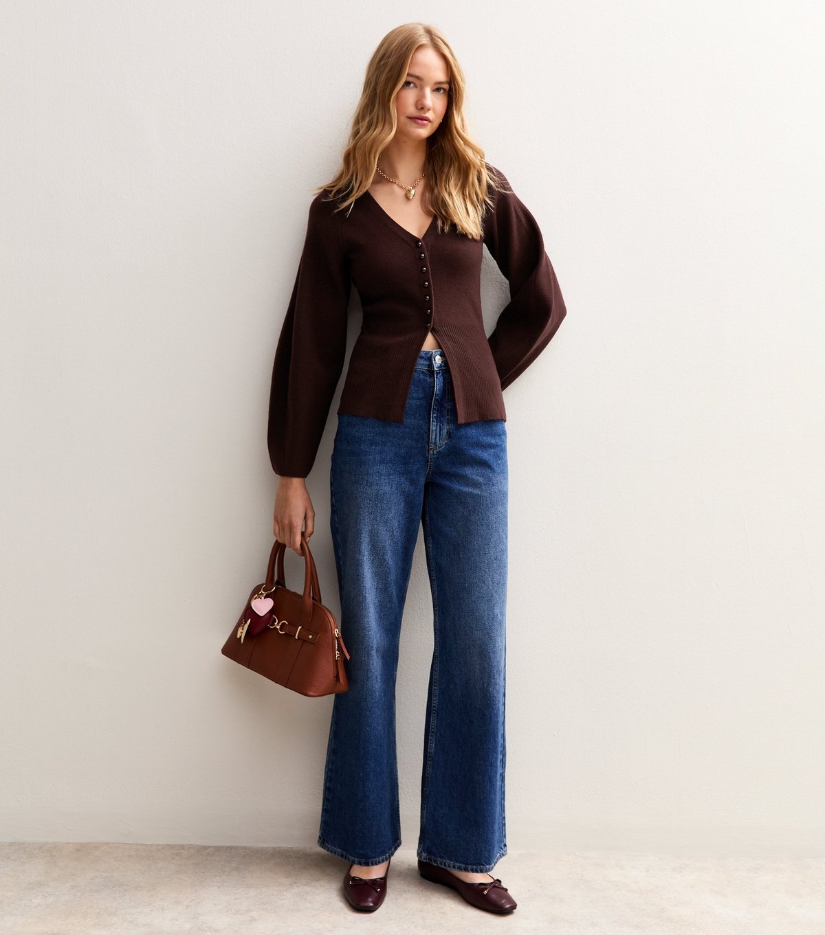 New Look Women's Dark Purple Compact Knit V Neck Cardigan New Look - 3