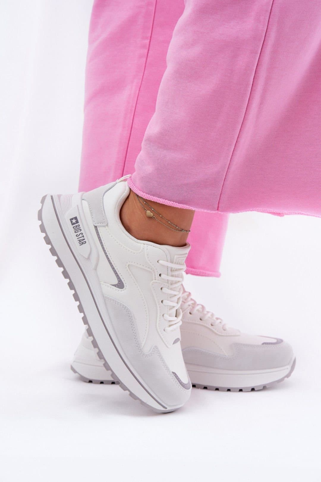 Love Lace Love Lace Women's Platform Sneakers Ecological Hi Poly Insole Comfort in White