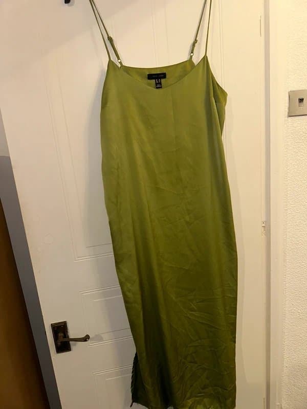 New Look Green satin slip dress