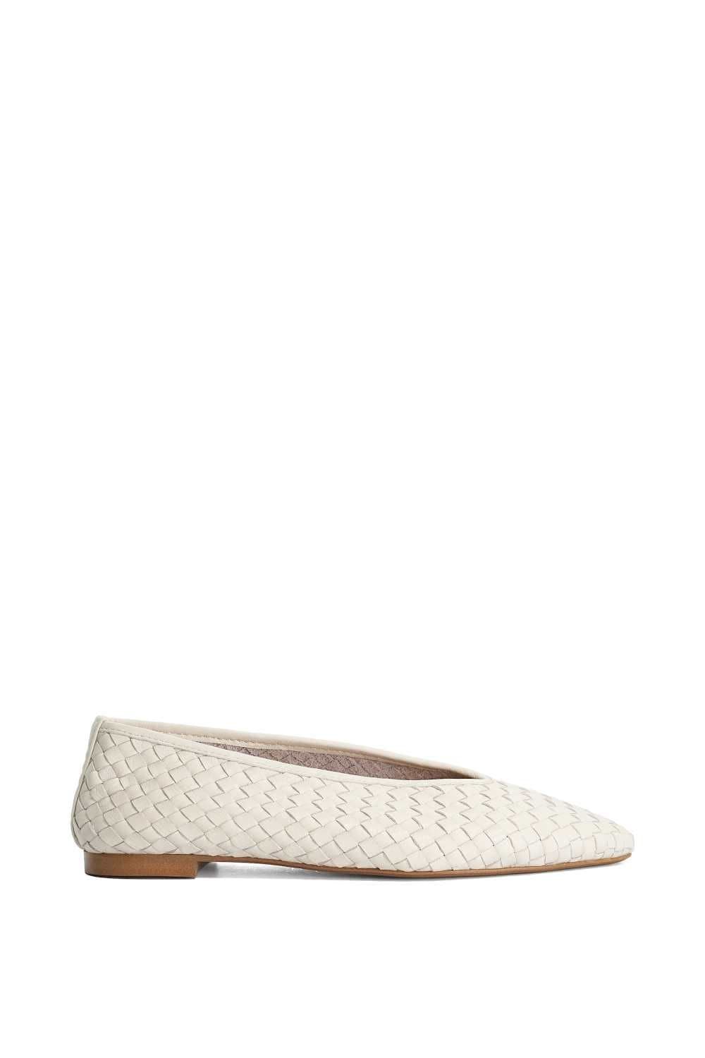 Dune London Dune London Women's 'Henlee' Leather Ballet Pumps in Natural