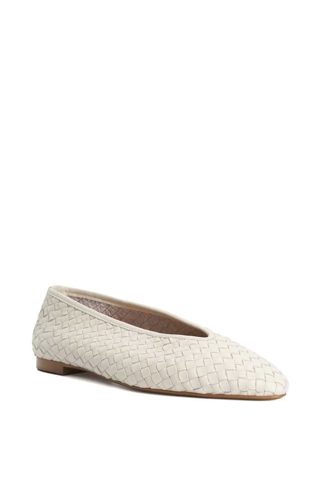 Dune London Dune London Women's 'Henlee' Leather Ballet Pumps in Natural - 2