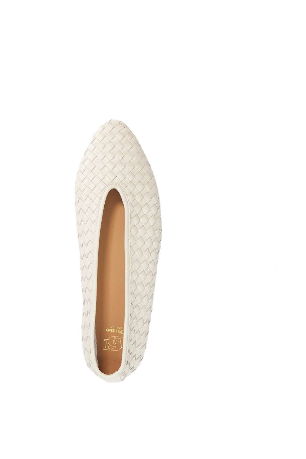 Dune London Dune London Women's 'Henlee' Leather Ballet Pumps in Natural - 4