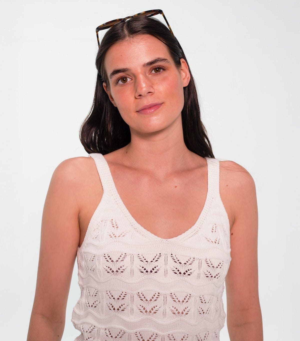 Sunshine Soul Women's White Cotton Pointelle Cami Top Sunshine Soul New Look - 4