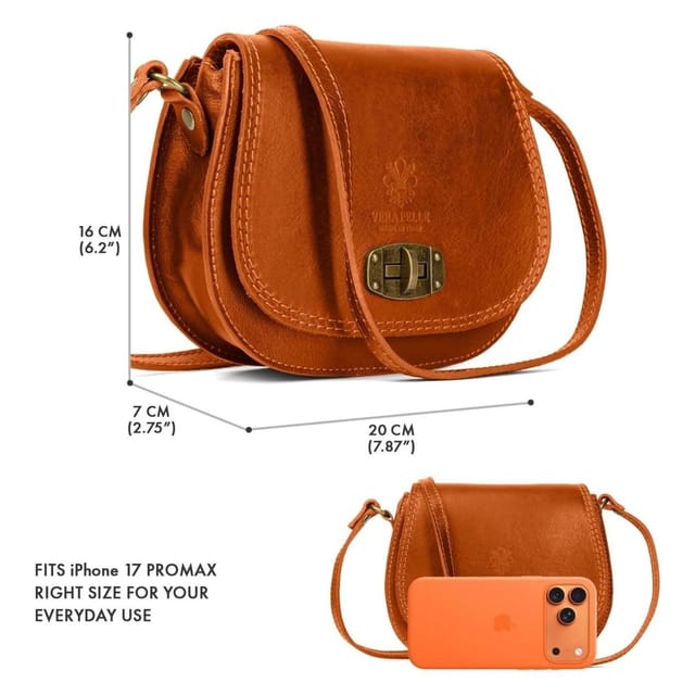 Woodland Leathers Woodland Leathers Women's Women's Italian Leather Crossbody Bag in Tan - 3