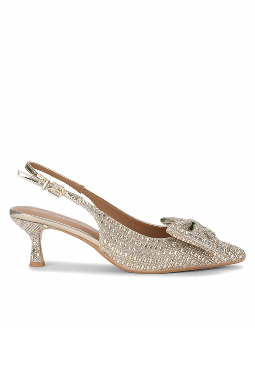 KG Kurt Geiger KG Kurt Geiger Women's 'Tilly Jewel Bow' Heels in Gold