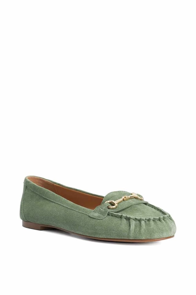 Dune London Dune London Women's 'Guno' Suede Loafers in Green - 2