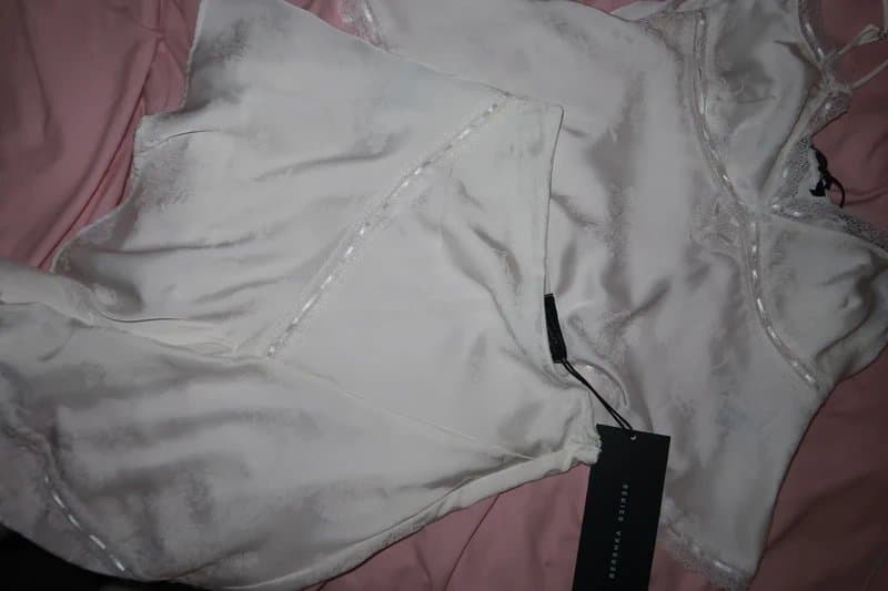 Bershka Bershka white satin co ord top and skirt set