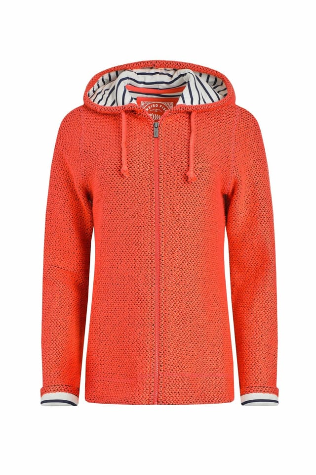 Weird Fish Weird Fish Women's Chicoa Full Zip Macaroni Hoodie in Coral - 2