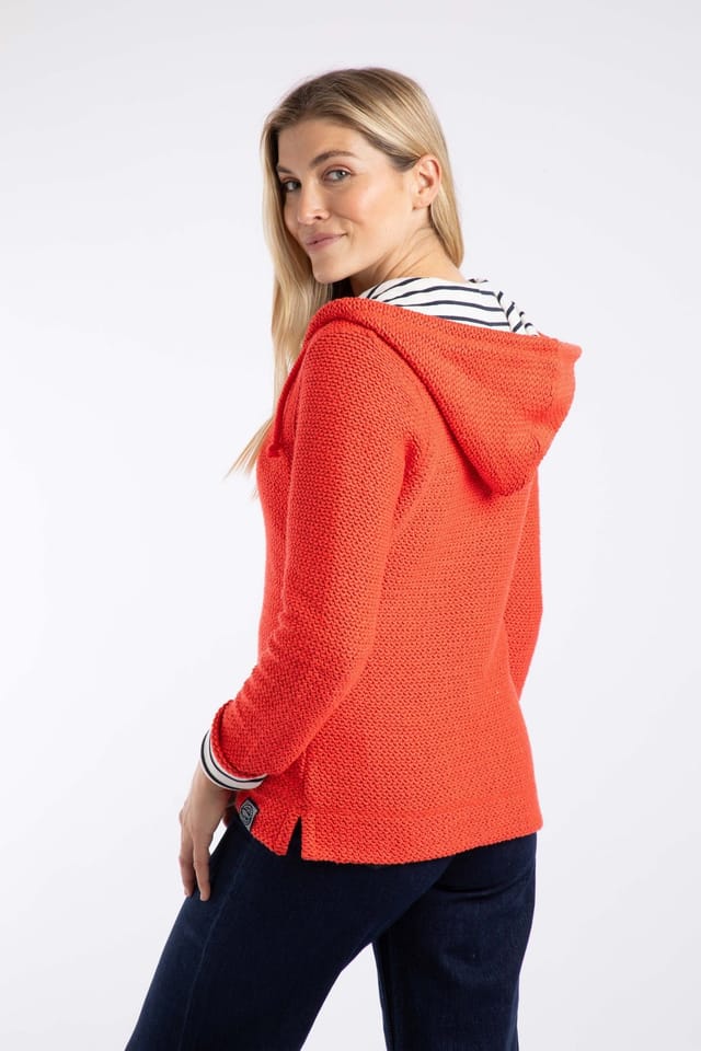Weird Fish Weird Fish Women's Chicoa Full Zip Macaroni Hoodie in Coral - 3