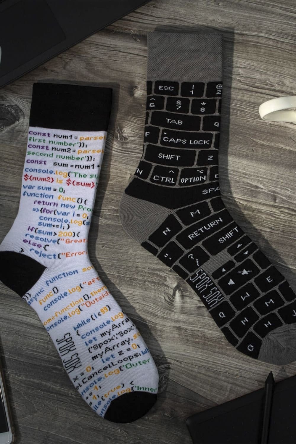 SPOX SOX SPOX SOX Men's 1 Pack Mismatched Novelty Odd Socks - IT Developer - 4