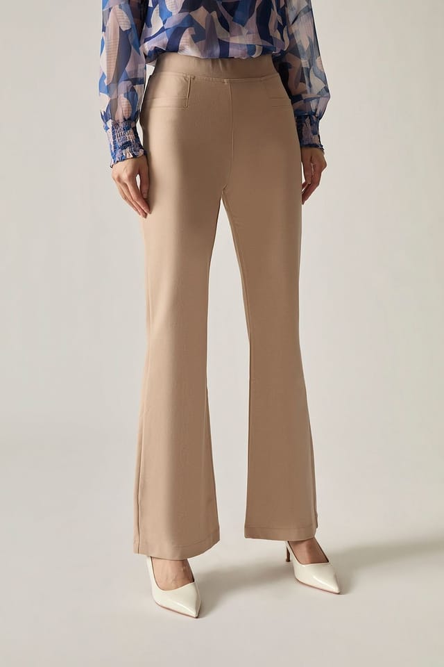 James Lakeland James Lakeland Women's Beige Bootleg Trousers - 3