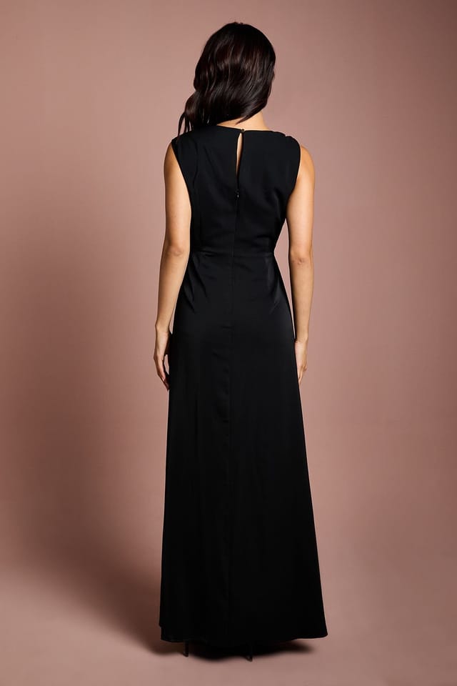 Coast Coast Women's Sleeveless Ruched Maxi Dress With Buckle Detail in Black - 3