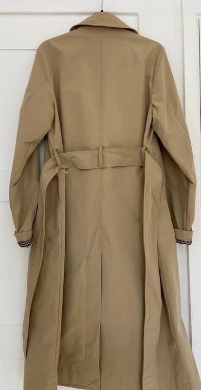 New Look Stone colour trench coat with Check detail pattern