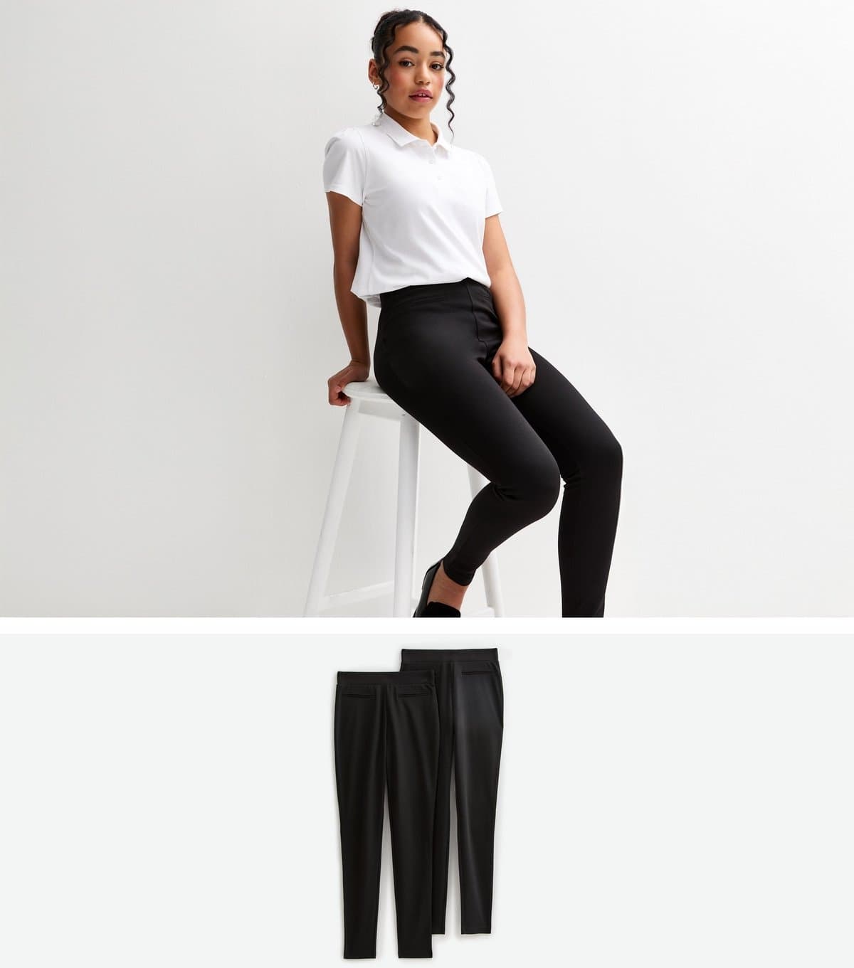 New Look New Look Black Jersey Slim Fit School Trousers