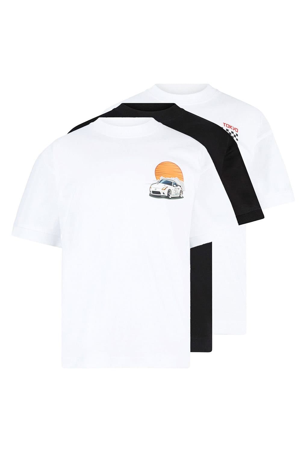 Luke 1977 Luke 1977 Men's Tokyo Drift 3 Pack Printed Junior T-shirts