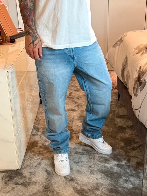 Bershka Bershka Relaxed Straight Jeans Light Blue Baggy Fit W31 BNWT Y2K