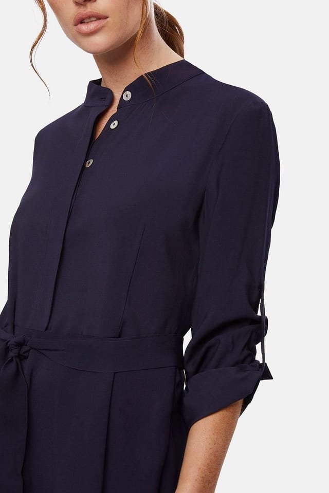 James Lakeland James Lakeland Women's Roll Sleeve Midi Dress Navy - 3