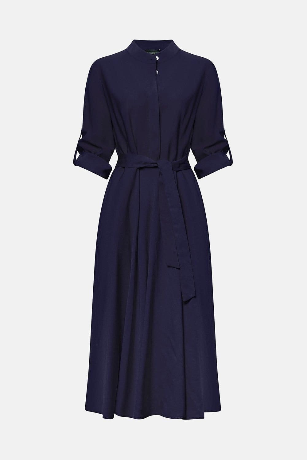 James Lakeland James Lakeland Women's Roll Sleeve Midi Dress Navy - 4