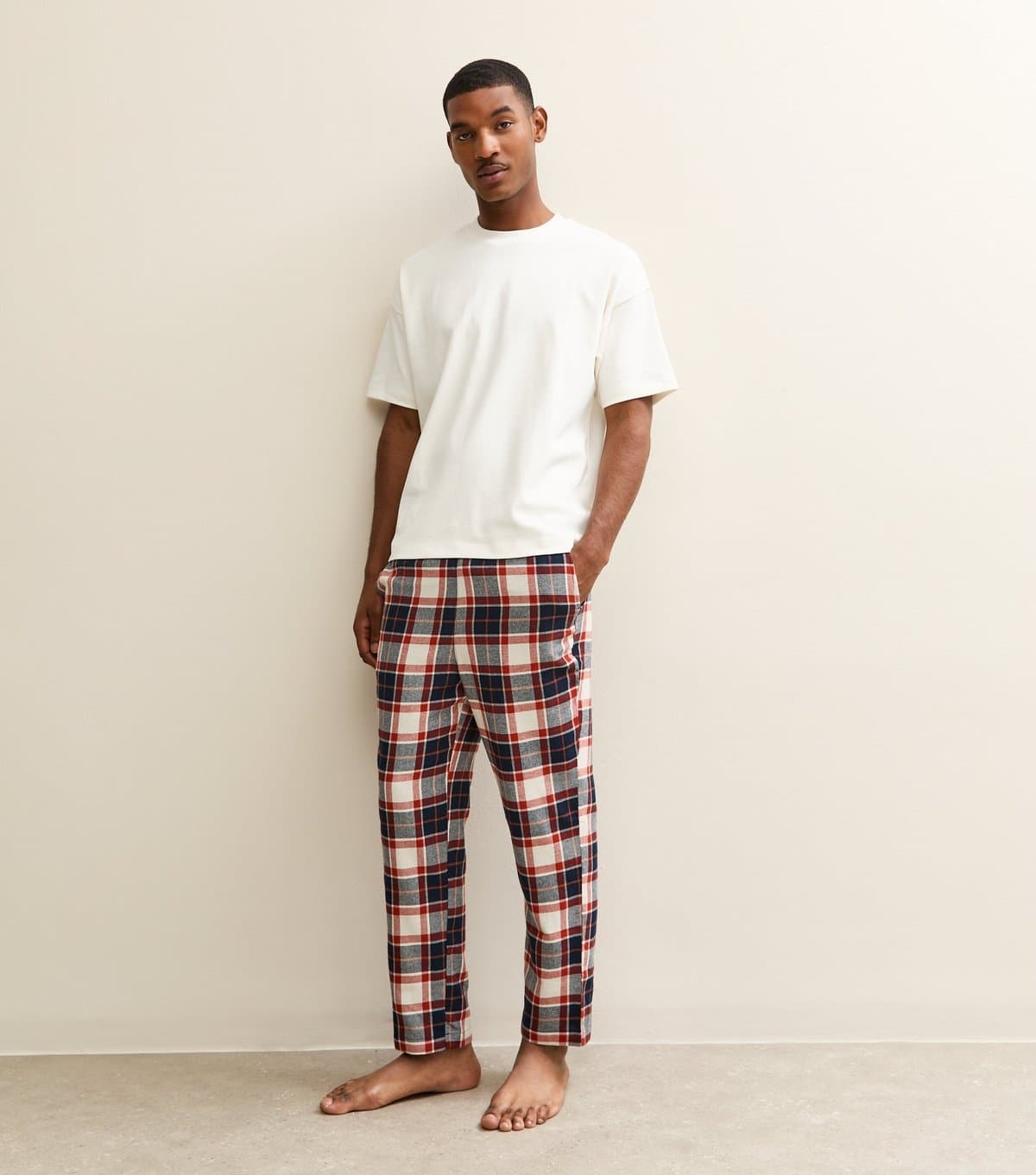 jack & jones Men's Red Regular Check Pyjama Bottoms Jack & Jones New Look