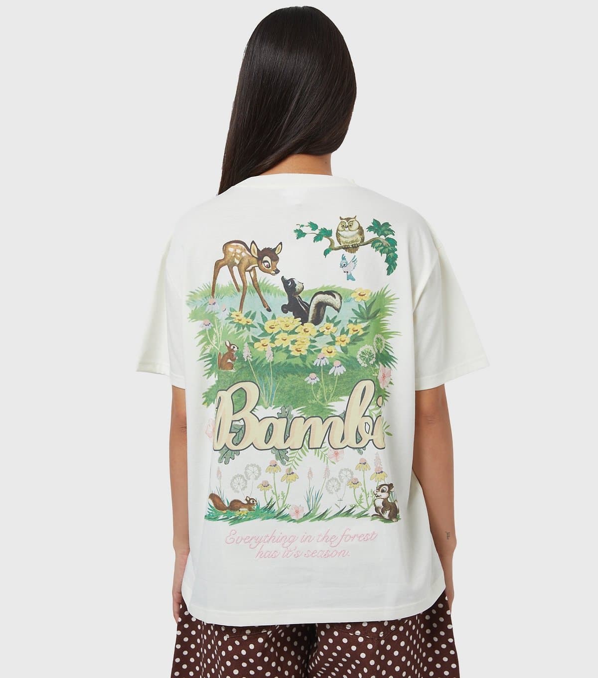Skinnydip Women's White Disney Bambi Poster T-Shirt Skinnydip New Look