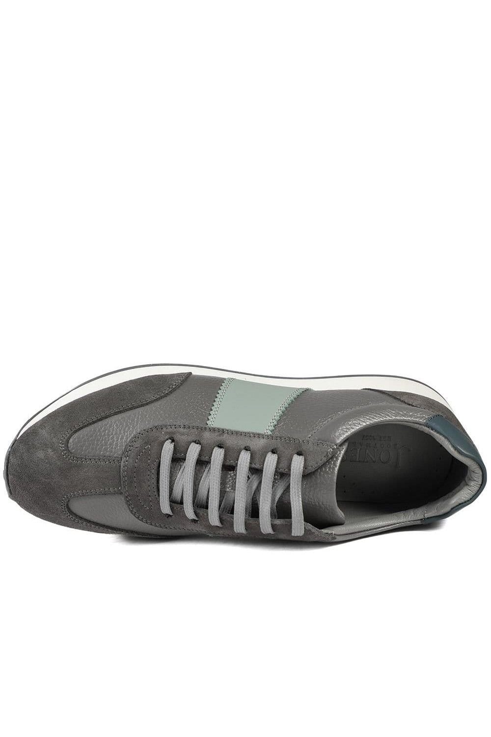 Jones Bootmaker Jones Bootmaker Men's Silvio Leather & Suede Low-Top Trainer in Grey - 4