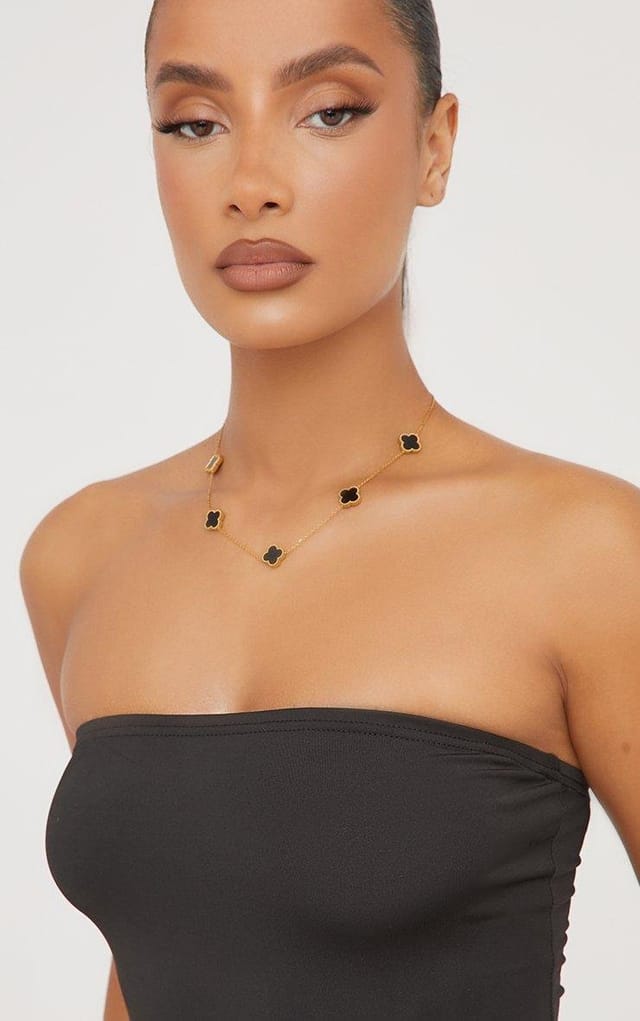 EGO Detailed Chain Necklace In Black And Gold, Women's Size UK One Size - 2