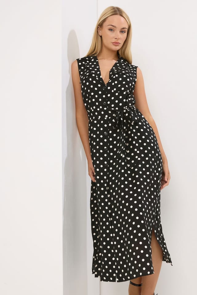 Star By Julien Macdonald Star by Julien Macdonald Women's Polka Dot Sleeveless Shirt Dress in Black - 3