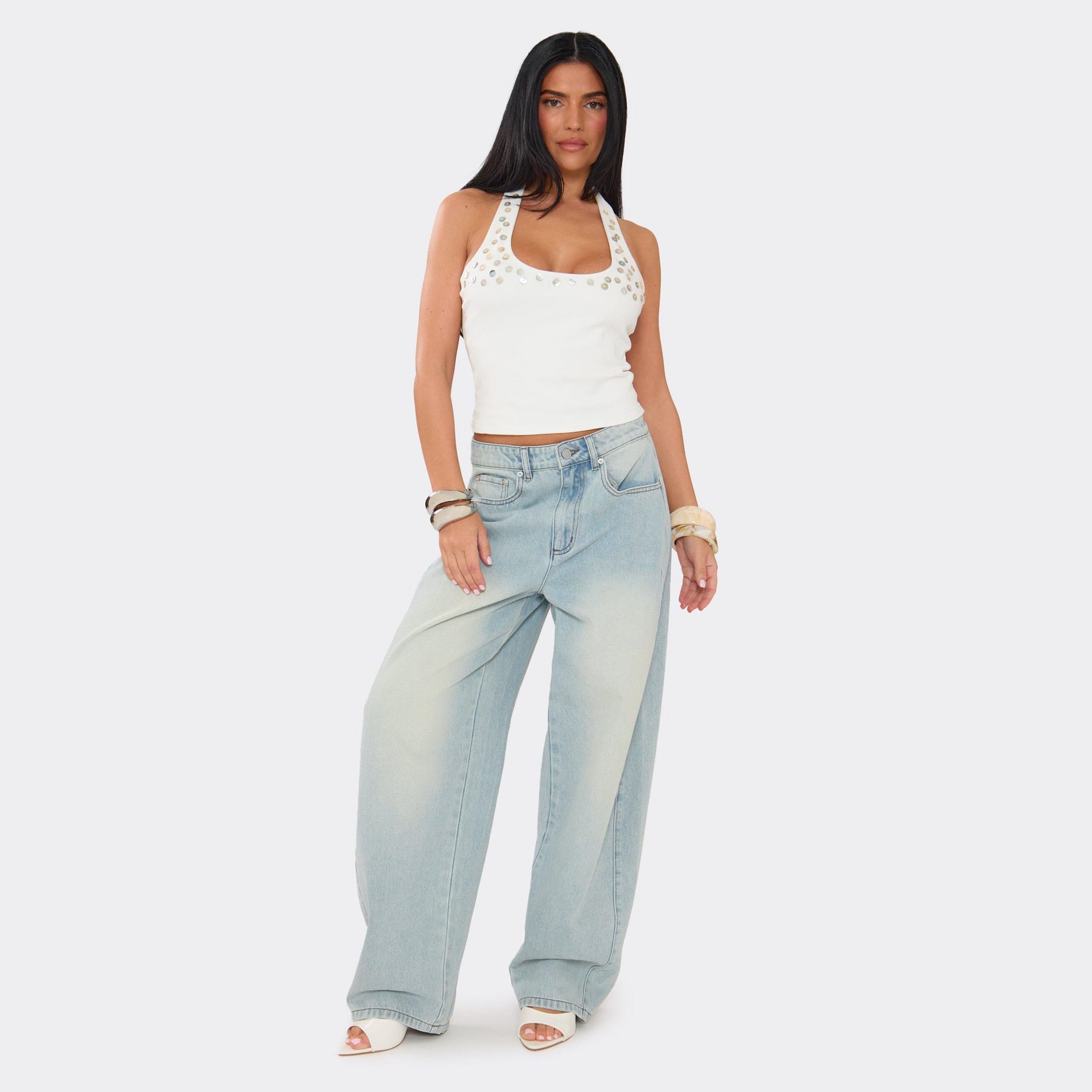 EGO Light Blue Oversized Barrel Jeans