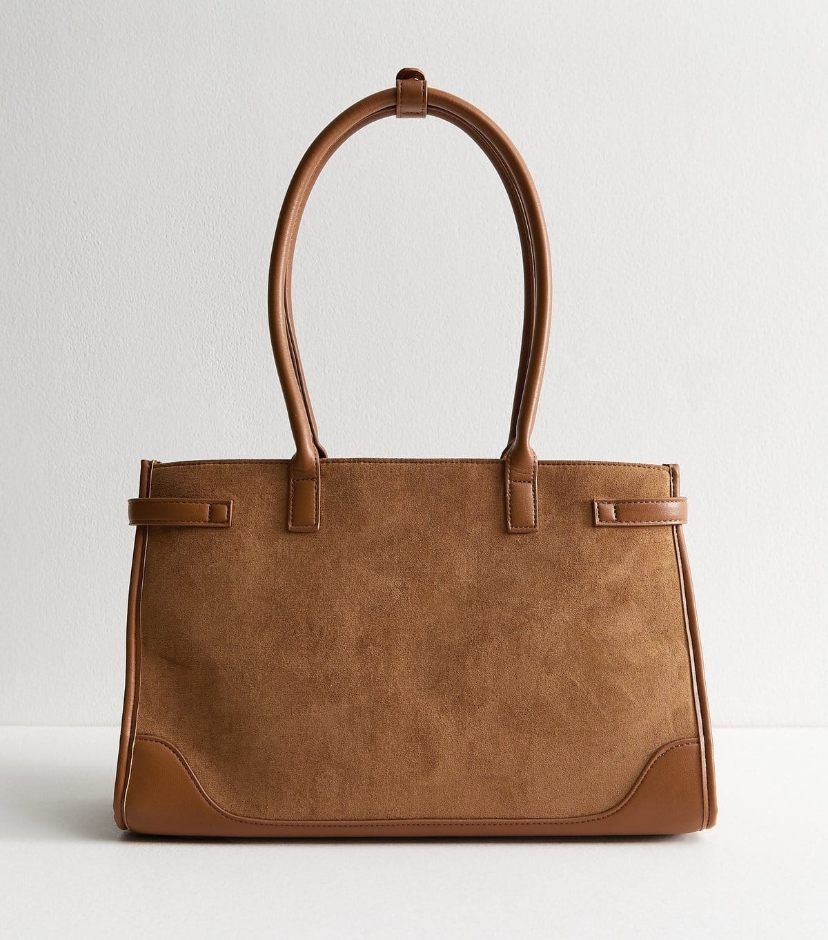 New Look Tan Faux Suede Buckle Strap Tote Bag New Look - 4
