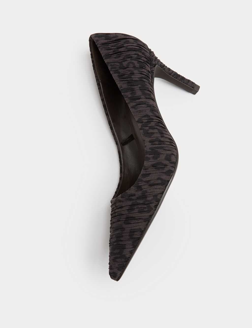 Marks & Spencer M&S Leopard Print Kitten Heel Court Shoes Brown