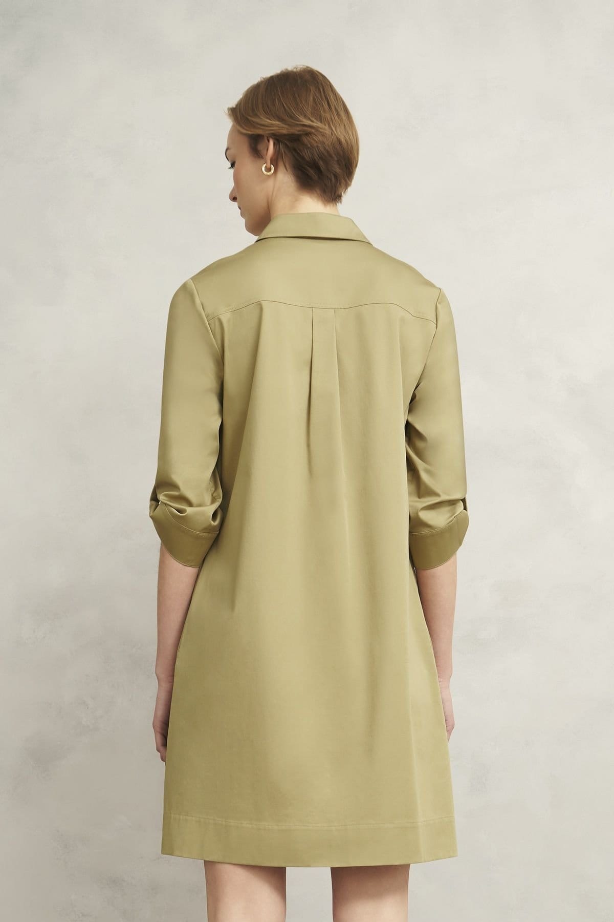 Hobbs London Hobbs London Women's Collared Shirt Dress in Light Tan - 4