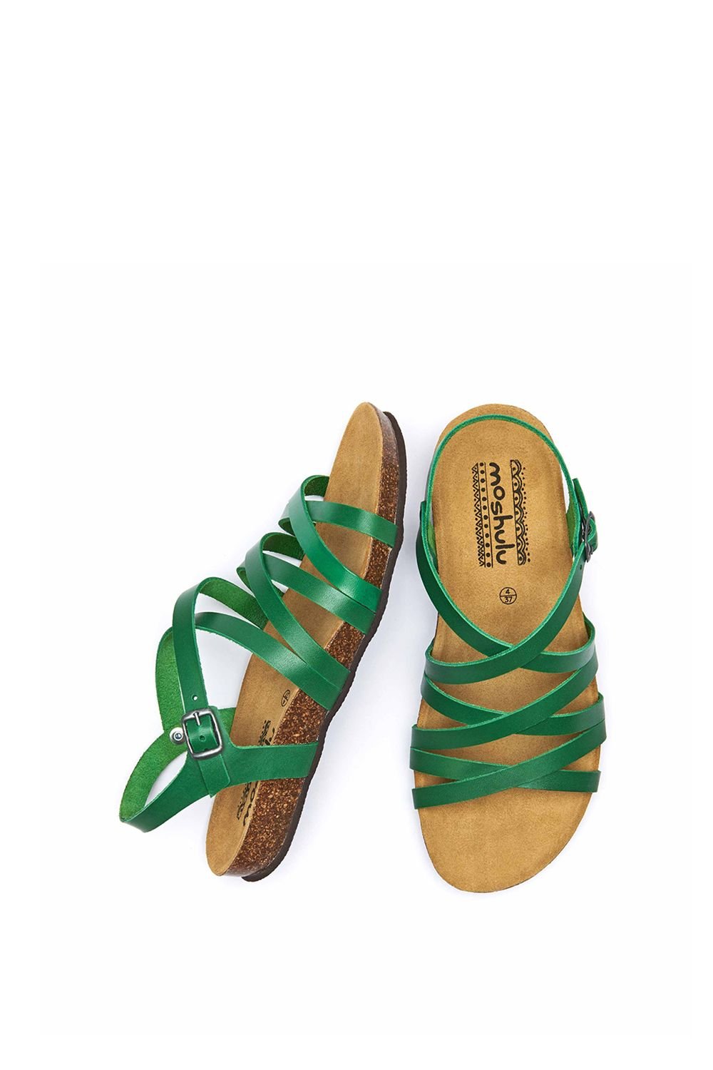 Moshulu Moshulu Women's 'Ginger Ale' Strappy Cork Footbed Sandals in Green - 2