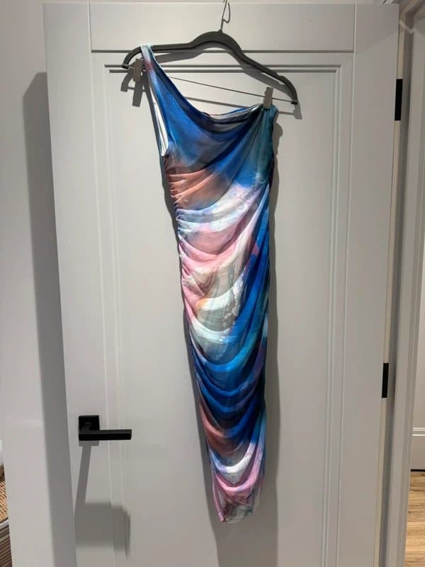 Bershka Bershka Ombré Tulle One Strap Midi Dress