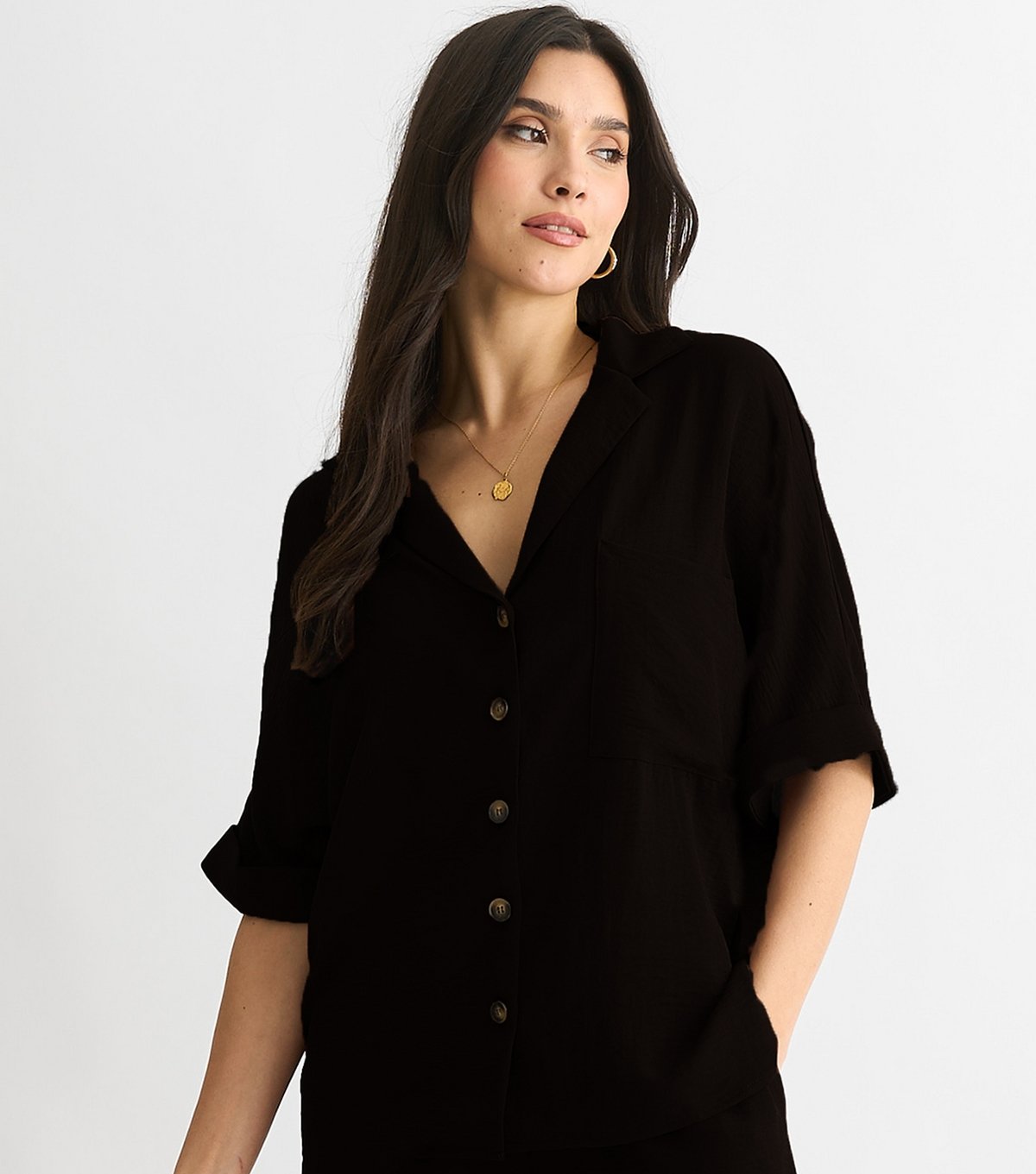 Gini London Women's Black Oversized Shirt Gini London New Look - 3
