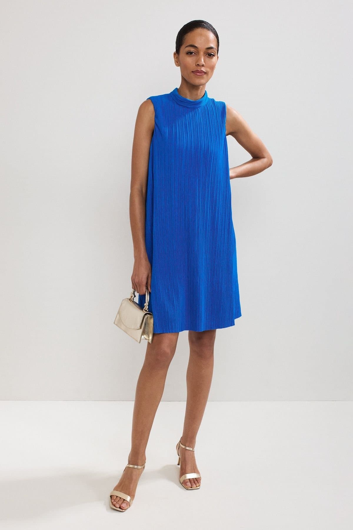 Phase Eight Phase Eight Women's Betsie Plisse Swing Shift Dress in Cobalt