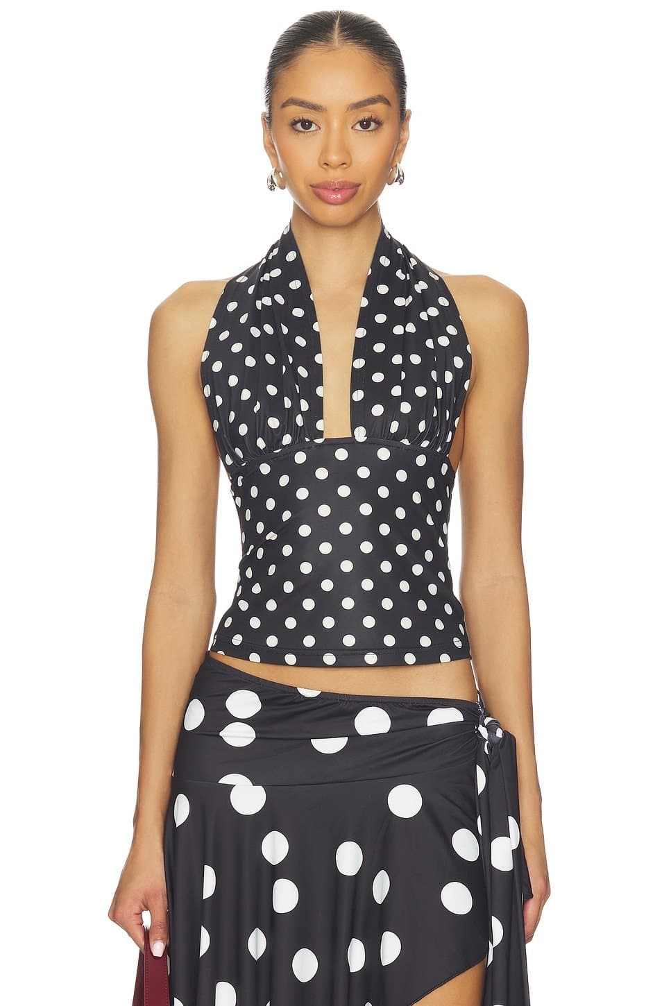 revolve Revolve Noir Polka Safari Halter Top