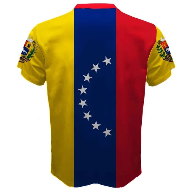 Venezuela Venezuela Men's Personalised Coat of Arms Sublimated Sports Jersey in Blue - 2