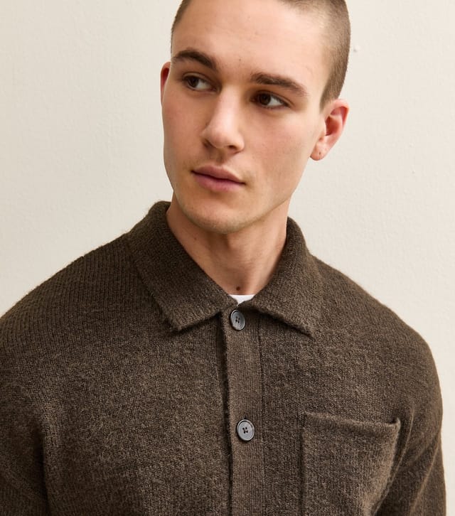 jack & jones Men's Brown Oversized Knit Button Cardigan Jack & Jones New Look - 2